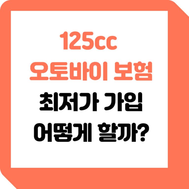20대-125cc-오토바이-보험-비교-가이드